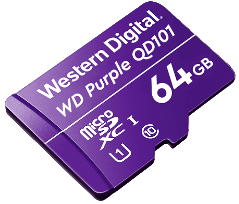 Memoria MicroSD 64GB WD Purple para Videovigilancia | Clase 10 U1, Alta Durabilidad 24/7, Compatible con Cámaras de Seguridad