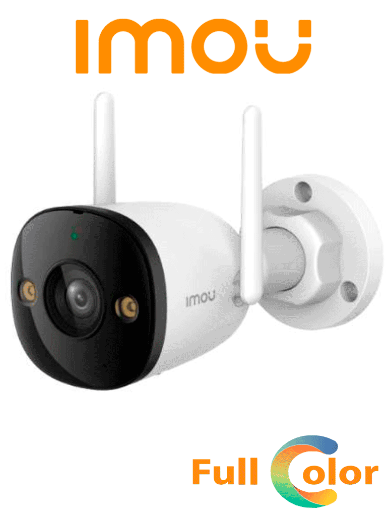 Cámara WiFi IMOU Bullet 2E 3MP Exterior | Detección Humana, IR 30m, Audio, IP67, MicroSD, Compatible Alexa