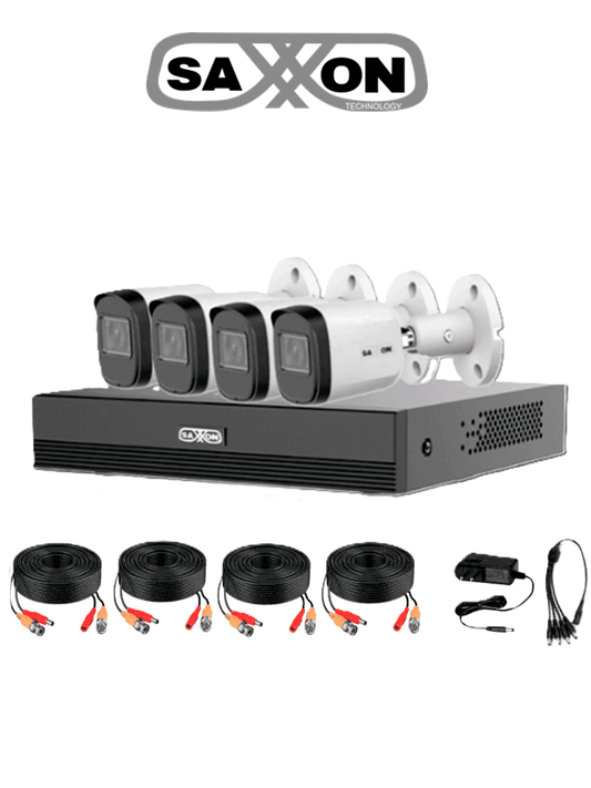 Kit de cámaras de seguridad SAXXON 4 canales Full HD con DVR y 4 cámaras metálicas